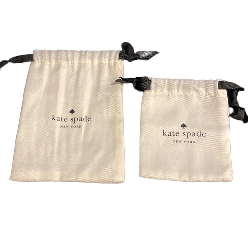kate spade Jewelry Cloth Bags Drawstring Trinket Gifts Satchels Fabric 2 pc Set